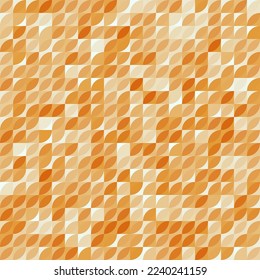 Nahtlose geometrische Vektororange und goldener Hintergrund. Modernes Ornament mit gepunkteten Elementen. Geometrisches abstraktes Muster