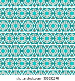 Seamless geometric vector ornamental pattern background