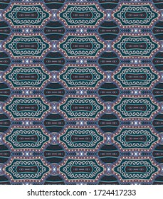Textura ornamental vectorial geométrica sin foco, estilo de mosaico étnico, color violeta púrpura