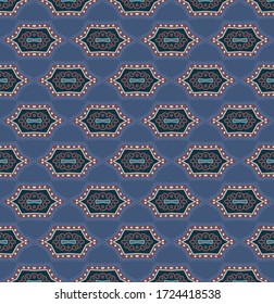 Textura ornamental vectorial geométrica sin foco, estilo de mosaico étnico, color violeta púrpura