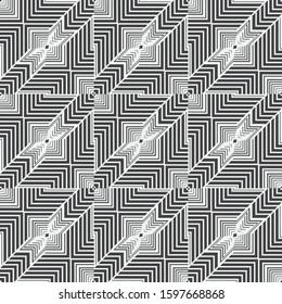 Seamless geometric vector pattern. Abstract pattern with repeating symmetric shapes. Graphic design of a lattice. For the cover of cards, wallpaper, fabric.