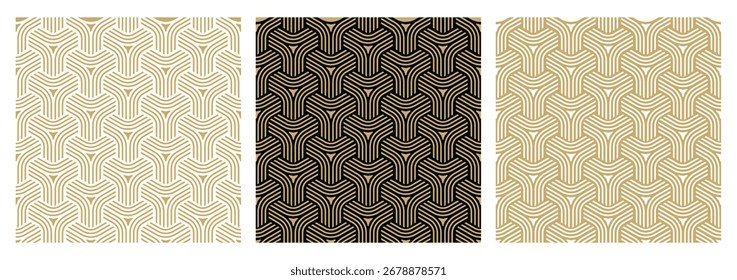 Seamless geometric vector pattern, abstract twisted line decorative background, modern repeating texture for wallpaper textile fashion print