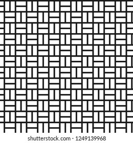 Seamless geometric vector pattern with black and white rectangles.