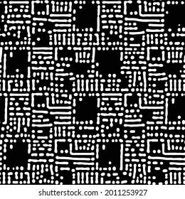 Seamless Geometric Vector Pattern.
Black And White Striped Or Morse Code Design Background.
Fragmented Lines Texture.