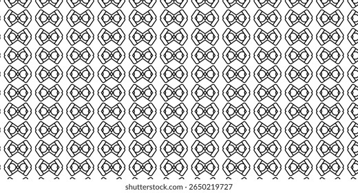 Seamless geometric vector pattern in black and white with modern symmetrical design.