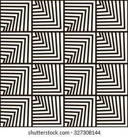 Seamless geometric vector pattern. Black and white color
