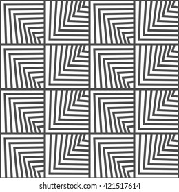 Seamless geometric vector pattern. Black and white color