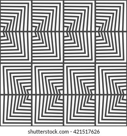 Seamless geometric vector pattern. Black and white color