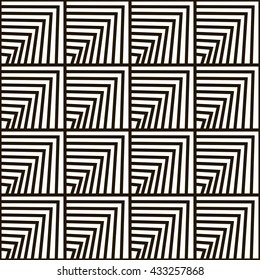 Seamless geometric vector pattern. Black and white color