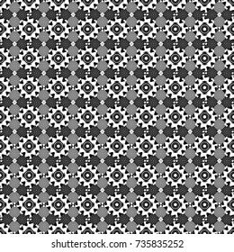 Seamless geometric vector pattern in black, white and gray colors. Oriental style.