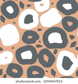 Seamless geometric vector pattern, circles and dots. Happy positive composition and colours for fabric design, textile print, wallpaper, scrapbook, wrapping paper. Childish, sporty, fashionable style.