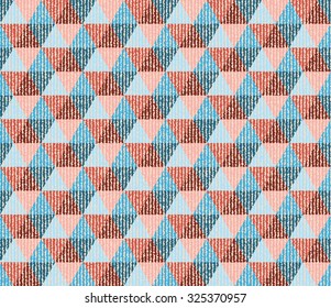 Seamless geometric vector pattern. Colorful grunge background