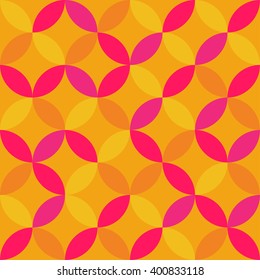 Seamless  geometric vector pattern of colorful circle based shapes
