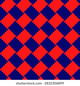 A seamless geometric vector pattern combining a digital pixelated aesthetic with a modern woven texture. Perfectly suited for contemporary tech branding, digital backgrounds, gaming UI, retro-futuristic textiles, streetwear graphics, and modern print packaging.