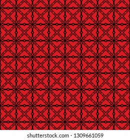 Seamless Geometric Vector Pattern. Design Paper For Scrapbook. Black red color.