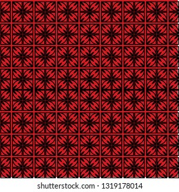 Seamless Geometric Vector Pattern. Design Paper For Scrapbook. Black red color.