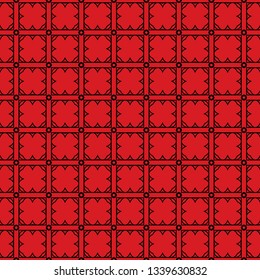 Seamless Geometric Vector Pattern. Design Paper For Scrapbook. Black red color.