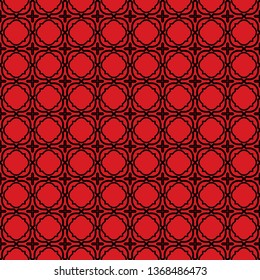 Seamless Geometric Vector Pattern. Design Paper For Scrapbook. Black red color.