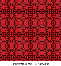 Seamless Geometric Vector Pattern. Design Paper For Scrapbook. Black red color.