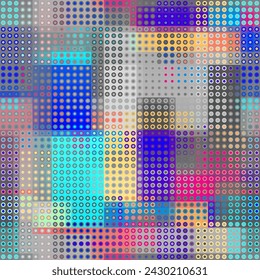 Seamless geometric vector pattern. Dots overlay style. Abstract background pixel art texture