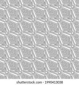 Seamless geometric vector pattern. Ethnic motif. Abstract background with repeating geometric shapes. Thin line. For the cover, of cards, wallpaper, fabric.