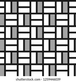 Seamless geometric vector pattern with gray-white rectangles.