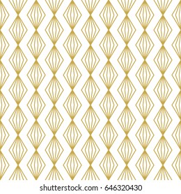 Seamless geometric vector pattern with linear gold rhombuses