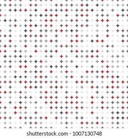Seamless geometric vector pattern. Modern ornament with redand gray stars. Geometric abstract pattern