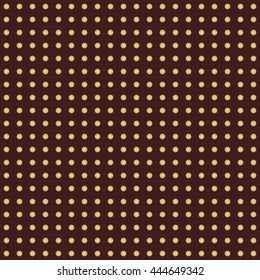 Seamless geometric vector pattern. Modern ornament with dotted elements. Brown and golden pattern