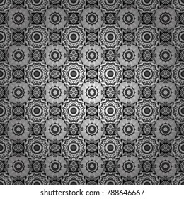 Seamless geometric vector pattern. Modern ornament with gray, black and white elements. Geometric abstract pattern.