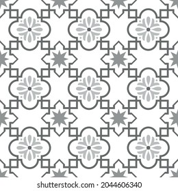 seamless geometric vector pattern, old retro Portuguese or Spanish mosaic