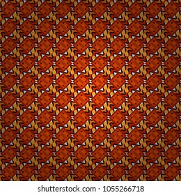 Seamless geometric vector pattern, oriental style in brown, orange and red colors.