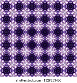 Seamless geometric vector pattern, oriental style in violet, black and purple colors.