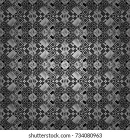 Seamless geometric vector pattern, oriental style in gray, black and white colors.