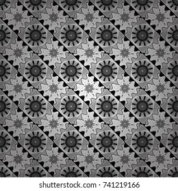 Seamless geometric vector pattern, oriental style in black, white and gray colors.