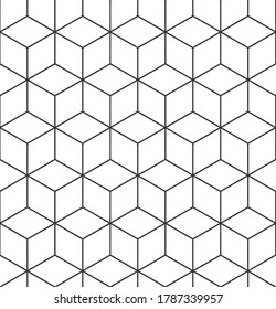 Seamless geometric vector pattern, packing design. Repeating and editable diamond tiles. Cubic texture, background. Can be used for printing, textiles, blogging, etc.

