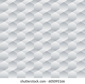 Seamless geometric vector pattern with shapes overlaping each other in rows