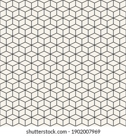 Seamless Geometric Vector Pattern.
Simple Hexagon Shape Design Or 3d Cube Steps Background.
Monochrome Tiles Texture.