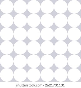 Seamless geometric vector pattern, simple white circles on soft gray background