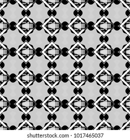 Seamless geometric vector pattern in white, gray and black colors. Oriental style.