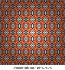 Seamless geometric vector pattern in yellow, white and neutral colors. Oriental style.