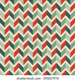 seamless geometric vintage colorful pattern with zigzags