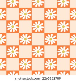 Seamless geometric vintage pattern in 70s 60s trendy style. Vector illustration.