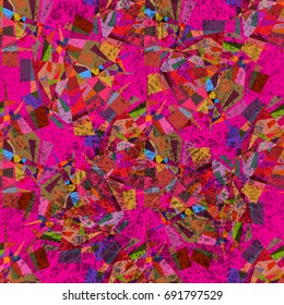 Seamless geometric vintage pattern, african motifs. Colorful banner of geometric shapes, retro vector. 