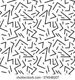 Seamless geometric vintage pattern in retro 80s style, memphis. Ideal for fabric design, paper print and website backdrop. EPS10 vector file.