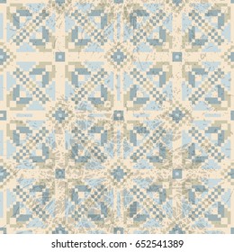 Seamless geometric vintage vector background. Ethnic tribal retro pattern.