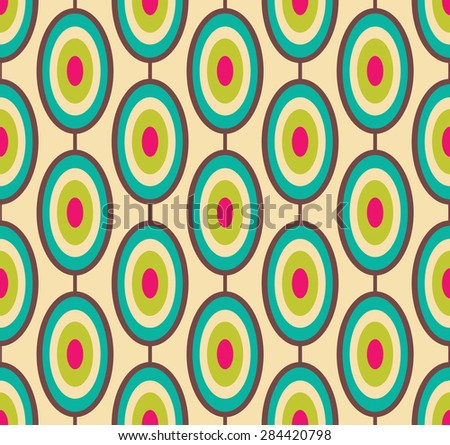 Seamless geometric vintage wallpaper, vector illustration