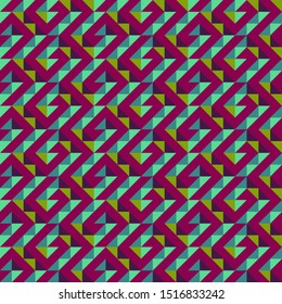 Seamless geometric wallpaper. Mosaic template pattern made of triangles. For any design purposes.