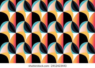 Seamless geometric wave retro vector pattern. Modern background design