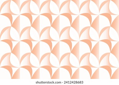 Seamless geometric wave retro vector pattern. Peach fuzz color. Color of the year 2024